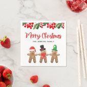 Serviette En Papier Joyeux Noël Fête Holly Papier Napkins (En situation)