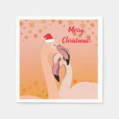 Serviette En Papier Joyeux Noël, Flamant rose Oiseaux (Devant)