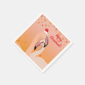 Serviette En Papier Joyeux Noël, Flamant rose Oiseaux (Coin)