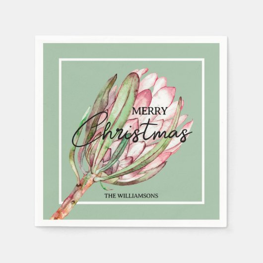 Serviette En Papier Joyeux Noël Fleur tropicale (Devant)