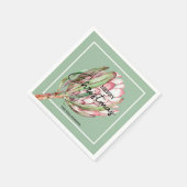 Serviette En Papier Joyeux Noël Fleur tropicale (Coin)