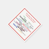 Serviette En Papier Joyeux Noël Français, Allemand, Espagnol, Langues (Coin)