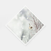 Serviette En Papier Joyeux Noël Frost Oiseau traditionnel (Coin)