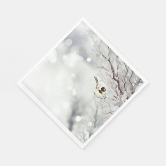 Serviette En Papier Joyeux Noël Frost Oiseau traditionnel (Coin)