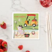 Serviette En Papier Joyeux Noël Fun Golf Beach Flamant rose (En situation)