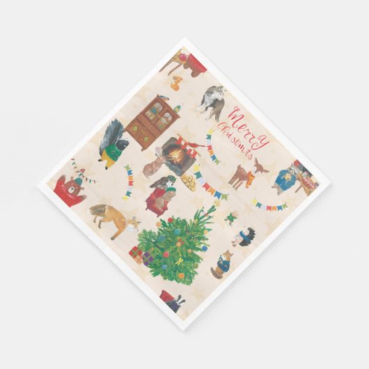 Serviette En Papier Joyeux Noël Fun Wildlife (Coin)