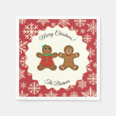 Serviette En Papier Joyeux Noël Gingen Couple Papier (Devant)