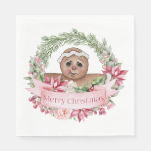 Serviette En Papier Joyeux Noël Gingerbread Wings