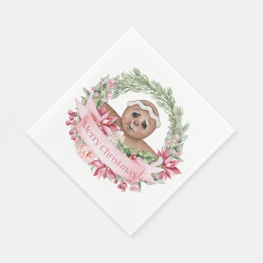 Serviette En Papier Joyeux Noël Gingerbread Wings (Coin)