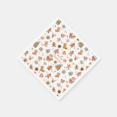 Serviette En Papier Joyeux Noël Gingerpain mignon Fun Blanc (Coin)