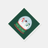 Serviette En Papier Joyeux Noël Globe des neiges Snowmen (Coin)