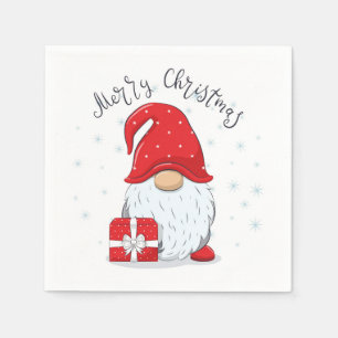 Serviette En Papier Joyeux Noël, Gnome de Noël