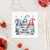 Serviette En Papier Joyeux Noël Gnomes (En situation)