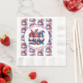 Serviette En Papier Joyeux Noël Gnomes (En situation)