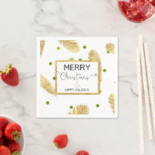 Serviette En Papier Joyeux Noël Gold Parties scintillant Script - Papi (En situation)