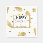 Serviette En Papier Joyeux Noël Gold Parties scintillant Script - Papi (Devant)