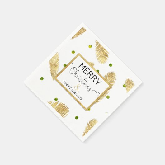 Serviette En Papier Joyeux Noël Gold Parties scintillant Script - Papi (Coin)
