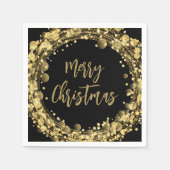 Serviette En Papier Joyeux Noël Gold Stars (Devant)