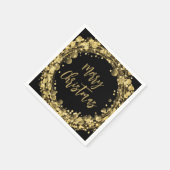 Serviette En Papier Joyeux Noël Gold Stars (Coin)