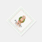 Serviette En Papier Joyeux Noël Golden Retriever Chien Wreath Holly (Coin)