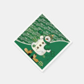 Serviette En Papier Joyeux Noël Green Snowman (Coin)