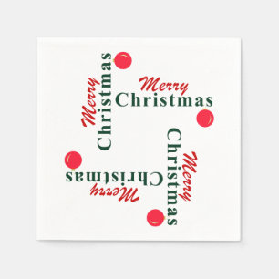 Serviette En Papier Joyeux Noël, Hanging Ornament Rouge Vert Moderne