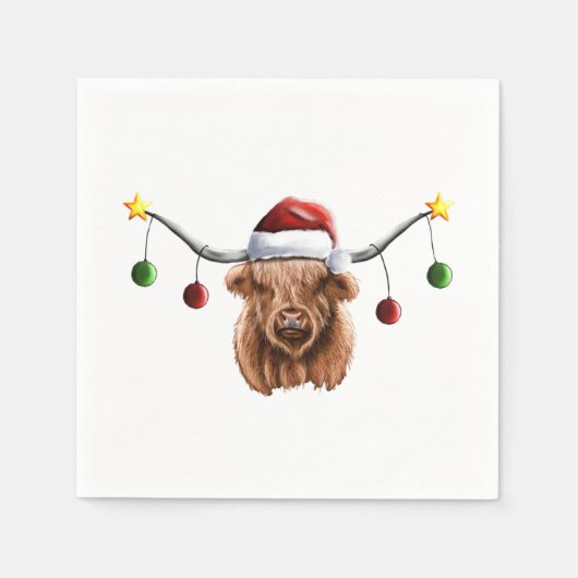Serviette En Papier Joyeux Noël Hielan Coo (Devant)