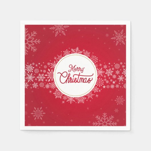 Serviette En Papier Joyeux Noël hiver Festivals rouges (Devant)