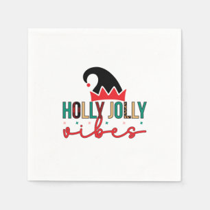 Serviette En Papier Joyeux Noël Holly Jolly Vibes