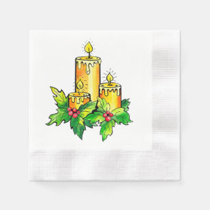 Serviette En Papier Joyeux Noël Joyeux Jaune Et Bonne Année