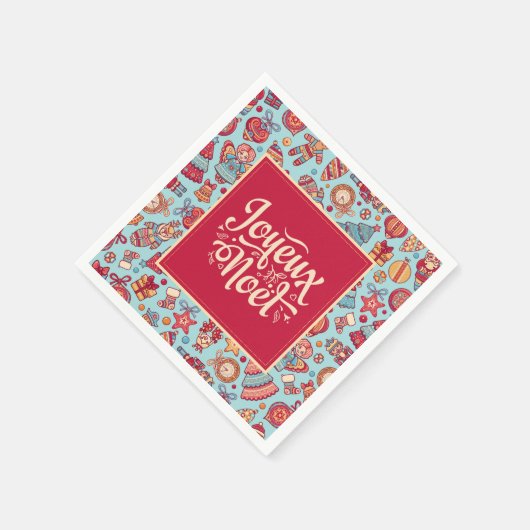 Serviette En Papier Joyeux Noel Joyeux Noël motif français (Coin)