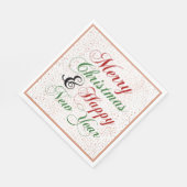 Serviette En Papier Joyeux Noël Joyeux Nouvel An Rose Parties scintill (Coin)