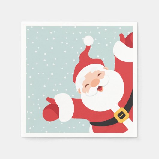 Serviette En Papier Joyeux Noël joyeux Père Noël | Napkin (Devant)