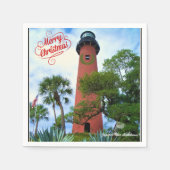 Serviette En Papier Joyeux Noël Jupiter Inlet Lighthouse Floride (Devant)
