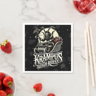 Serviette En Papier Joyeux Noël Krampus Krampus Promenades en traîneau