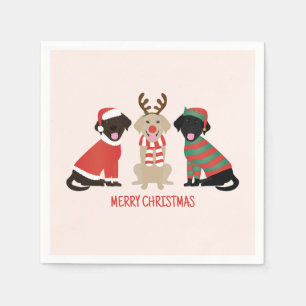 Serviette En Papier Joyeux Noël Labrador Retriever Dogs