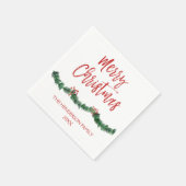 Serviette En Papier Joyeux Noël main Lettré Noël (Coin)