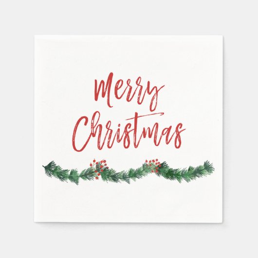 Serviette En Papier Joyeux Noël main Lettré Noël (Devant)