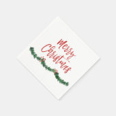 Serviette En Papier Joyeux Noël main Lettré Noël (Coin)