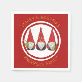 Serviette En Papier Joyeux Noël mignon Gnomes (Devant)