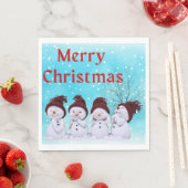 Serviette En Papier Joyeux Noël mignon petits neigers (En situation)