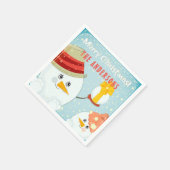 Serviette En Papier Joyeux Noël mignon Snowman Vacances d'hiver Nom (Coin)