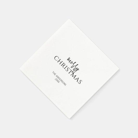 Serviette En Papier Joyeux Noël minimaliste (Coin)