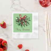 Serviette En Papier Joyeux Noël Mistletoe Papier serviettes moulées (En situation)