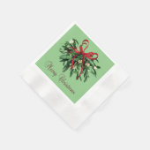Serviette En Papier Joyeux Noël Mistletoe Papier serviettes moulées (Coin)
