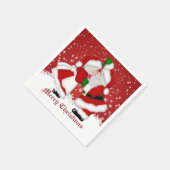 Serviette En Papier Joyeux Noël Mistletoe Père Noël Napkin (Coin)
