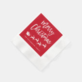 Serviette En Papier Joyeux Noël Moderne Bracelet Script Star Père Noël (Coin)