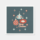 Serviette En Papier Joyeux Noël moderne du milieu du siècle (Devant)