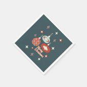 Serviette En Papier Joyeux Noël moderne du milieu du siècle (Coin)