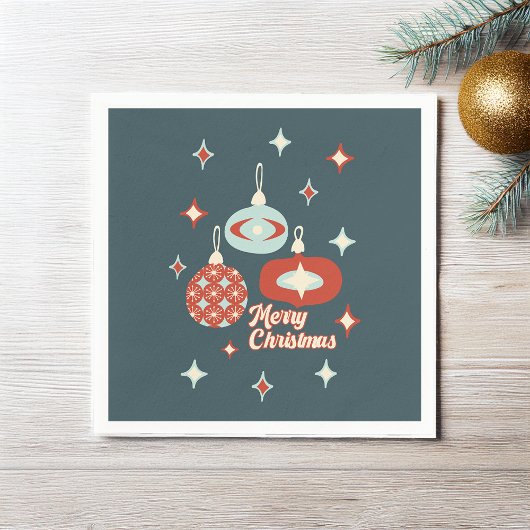 Serviette En Papier Joyeux Noël moderne du milieu du siècle